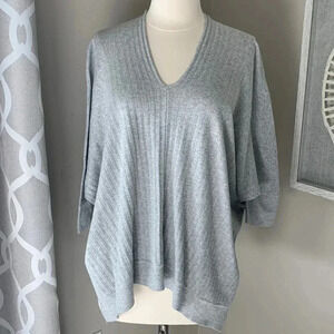 Cabi Watson gray pullover sweater with dolman sleeves